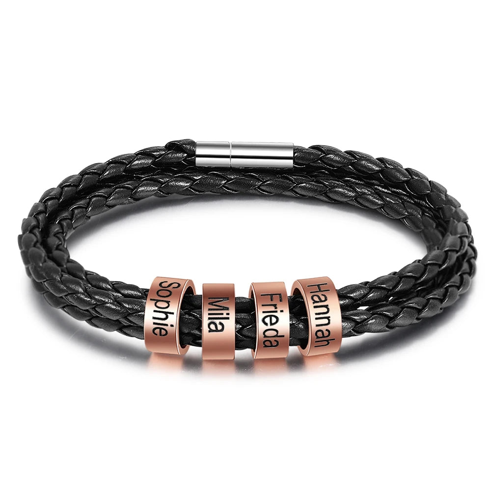 Pulseras de cuero personalizadas para hombre