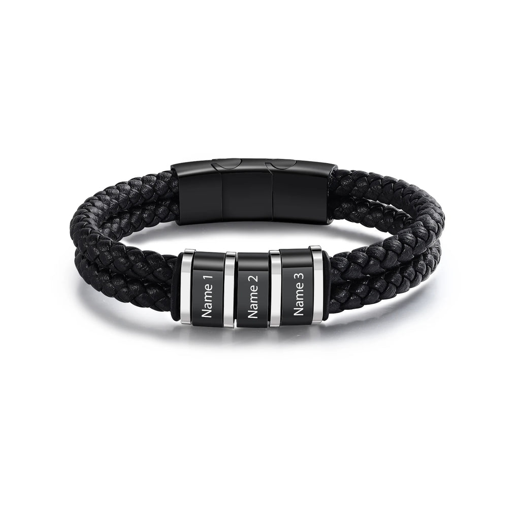 Pulsera de cuero personalizada para hombre