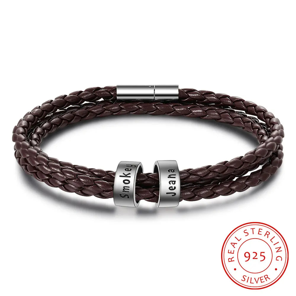 pulsera de plata de ley 925 para hombre