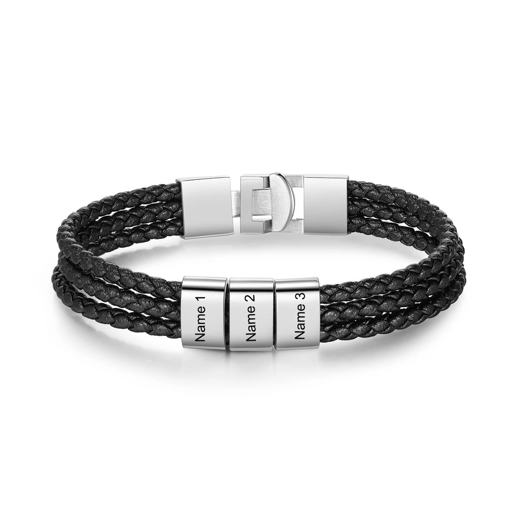 pulsera de cuero trenzado para hombre