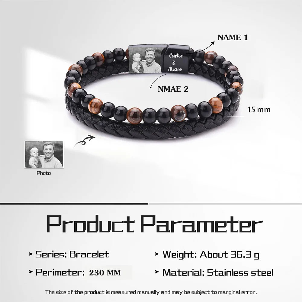 Pulseras personalizadas con foto para hombre