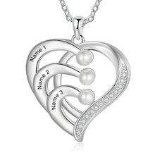 Load image into Gallery viewer, Collar de corazón de perlas personalizado