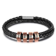 Cargar imagen en el visor de la galería, Pulseras de cuero personalizadas para hombre
