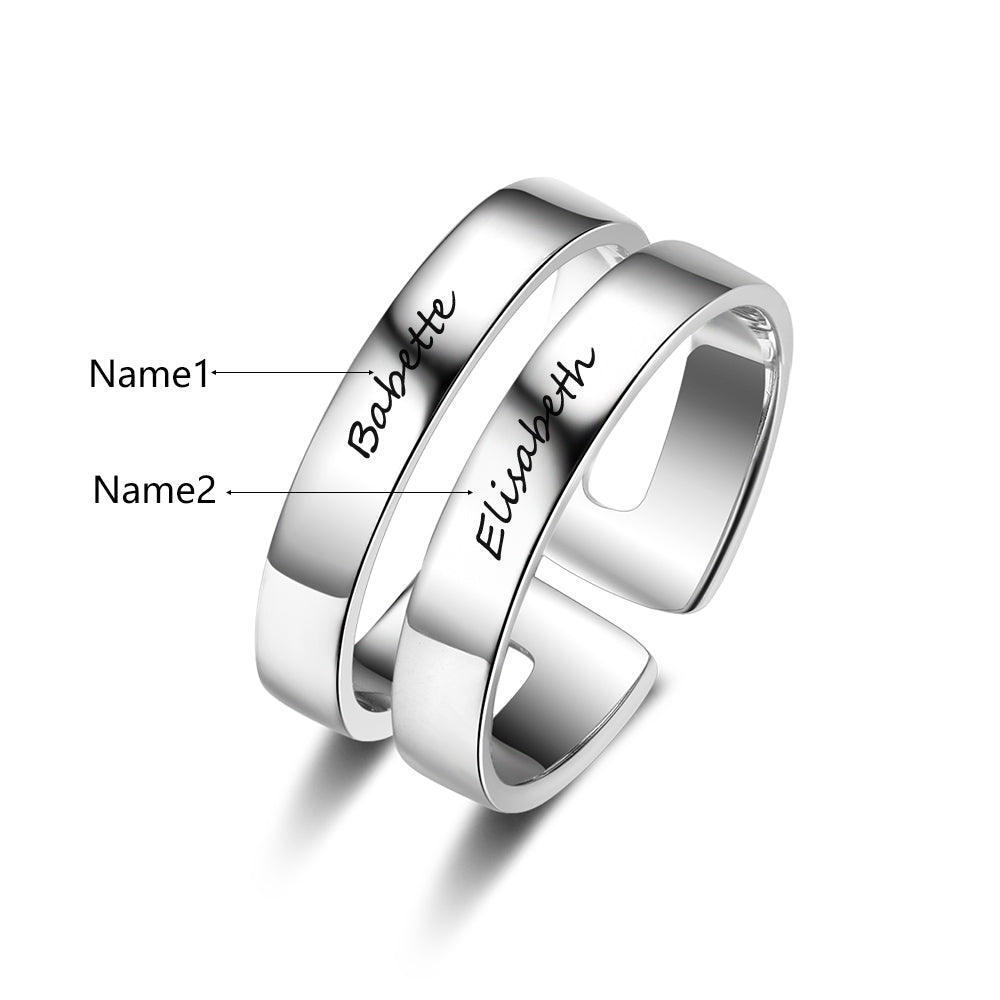 Regalo personalizado grabado nombre promesa anillos para mujeres personalizado BFF