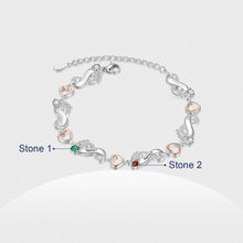 Load image into Gallery viewer, Pulsera de pie de bebé personalizada con corazones múltiples