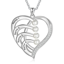 Load image into Gallery viewer, Collar de corazón de perlas personalizado