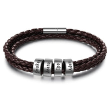 Load image into Gallery viewer, Pulsera de cuero de cuerda trenzada para hombre