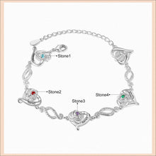 Cargar imagen en el visor de la galería, Pulsera de cadena de corazón con grabado de nombre personalizado