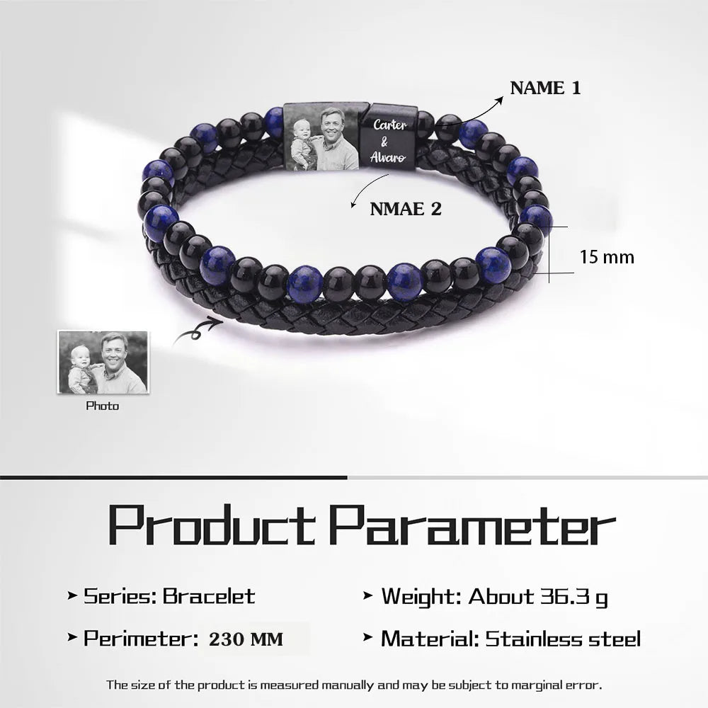 Pulseras personalizadas con foto para hombre