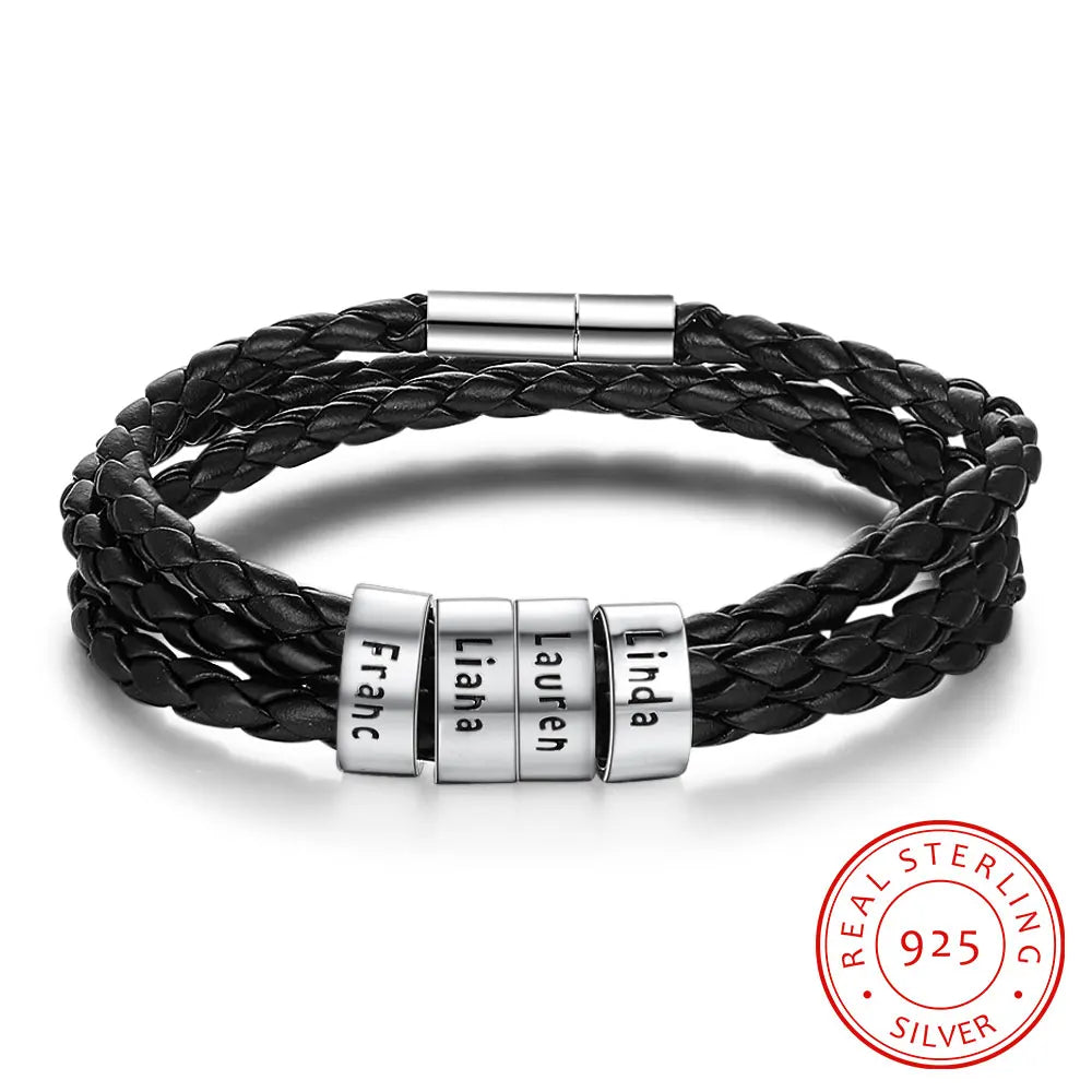 pulsera de plata de ley 925 para hombre