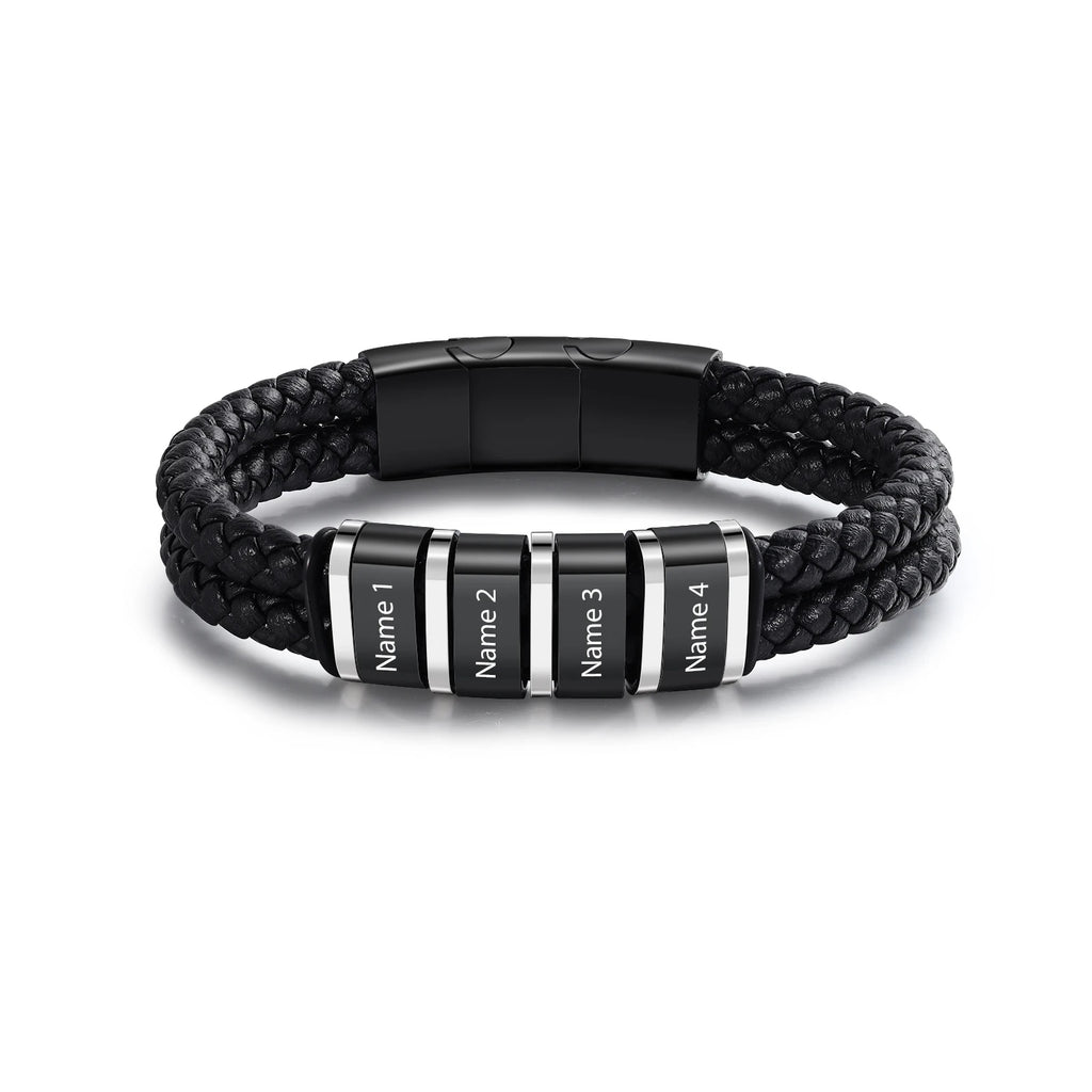 Pulsera de cuero personalizada para hombre