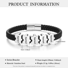 Load image into Gallery viewer, Pulsera de cuero personalizable para hombre