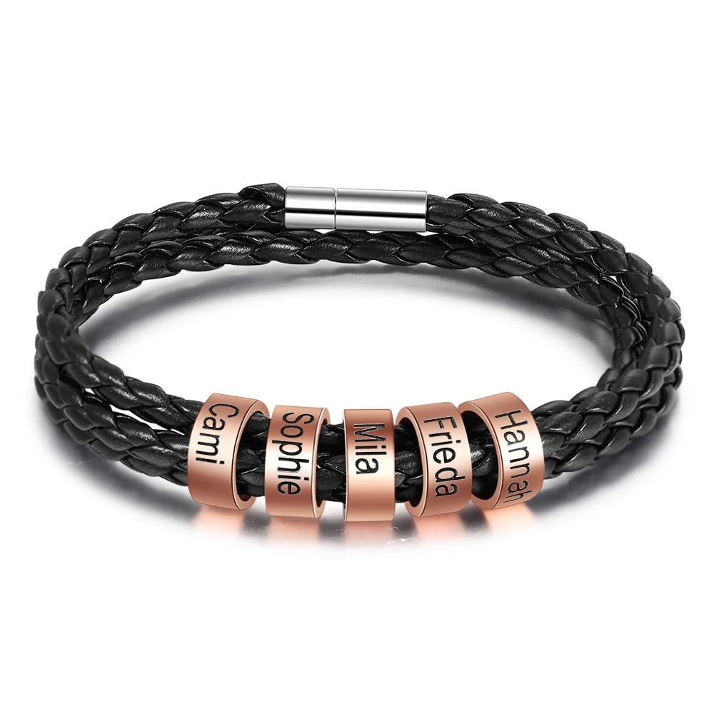 Pulseras de cuero personalizadas para hombre