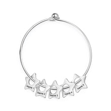 Cargar imagen en el visor de la galería, pulsera personalizada de acero inoxidable con nombre grabado para mujer