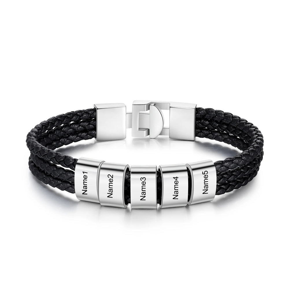 pulsera de cuero trenzado para hombre