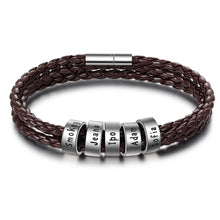 Load image into Gallery viewer, Pulsera de cuero de cuerda trenzada para hombre