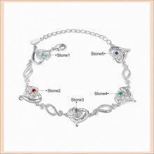 Cargar imagen en el visor de la galería, Pulsera de cadena de corazón con grabado de nombre personalizado