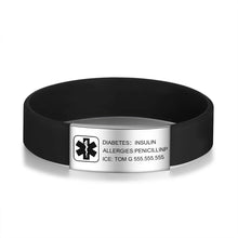 Load image into Gallery viewer, pulsera de alerta médica personalizada para mujer