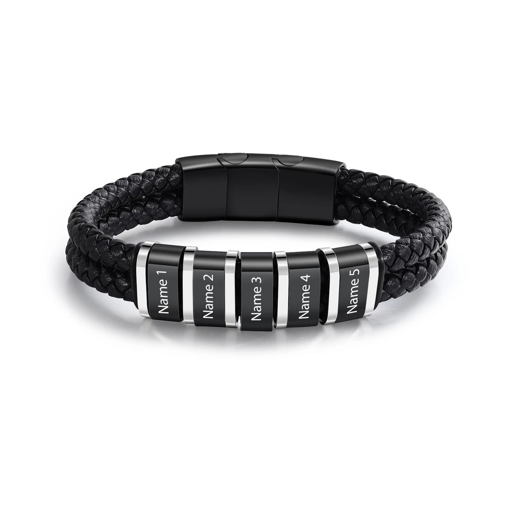 Pulsera de cuero personalizada para hombre