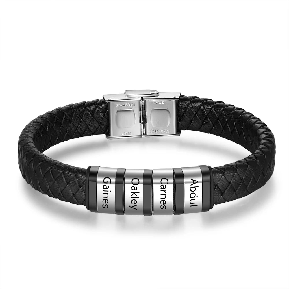 pulsera de cuero trenzado para hombre