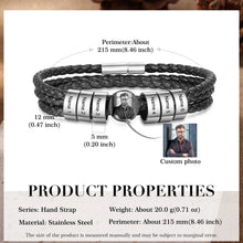 Load image into Gallery viewer, Pulsera de cuero personalizable con cuentas para hombre