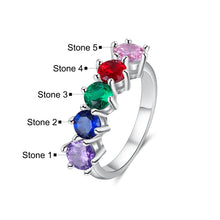 Load image into Gallery viewer, anillos de piedra de nacimiento redondos personalizados para mujer