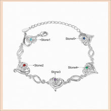 Load image into Gallery viewer, Pulsera de cadena de corazón con grabado de nombre personalizado