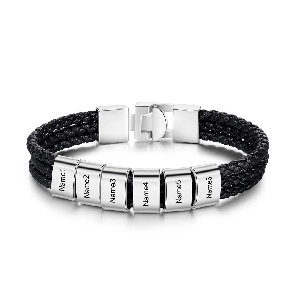 pulsera de cuero trenzado para hombre