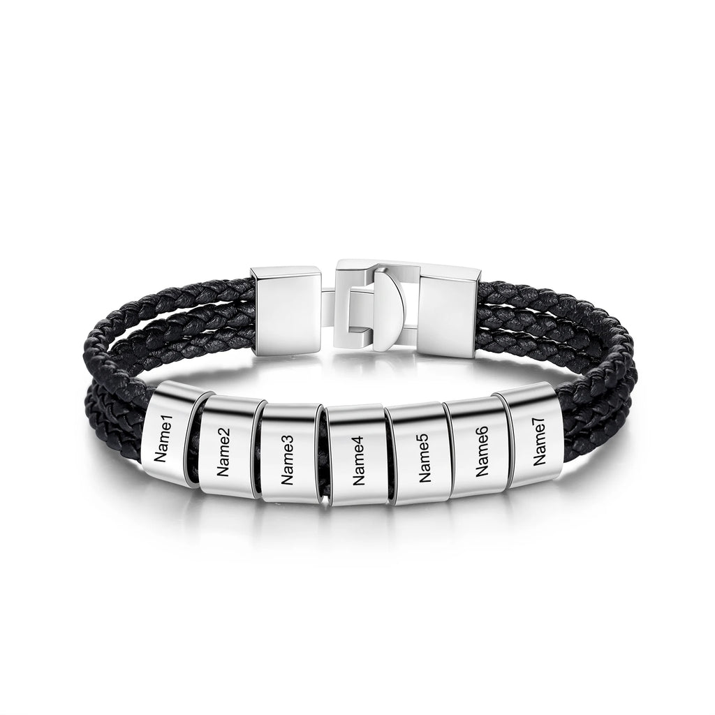 pulsera de cuero trenzado para hombre