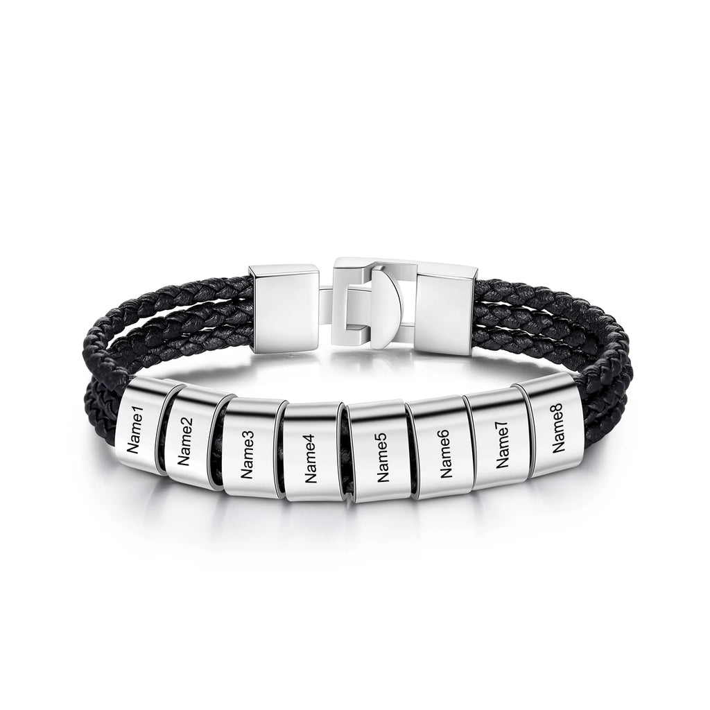 pulsera de cuero trenzado para hombre