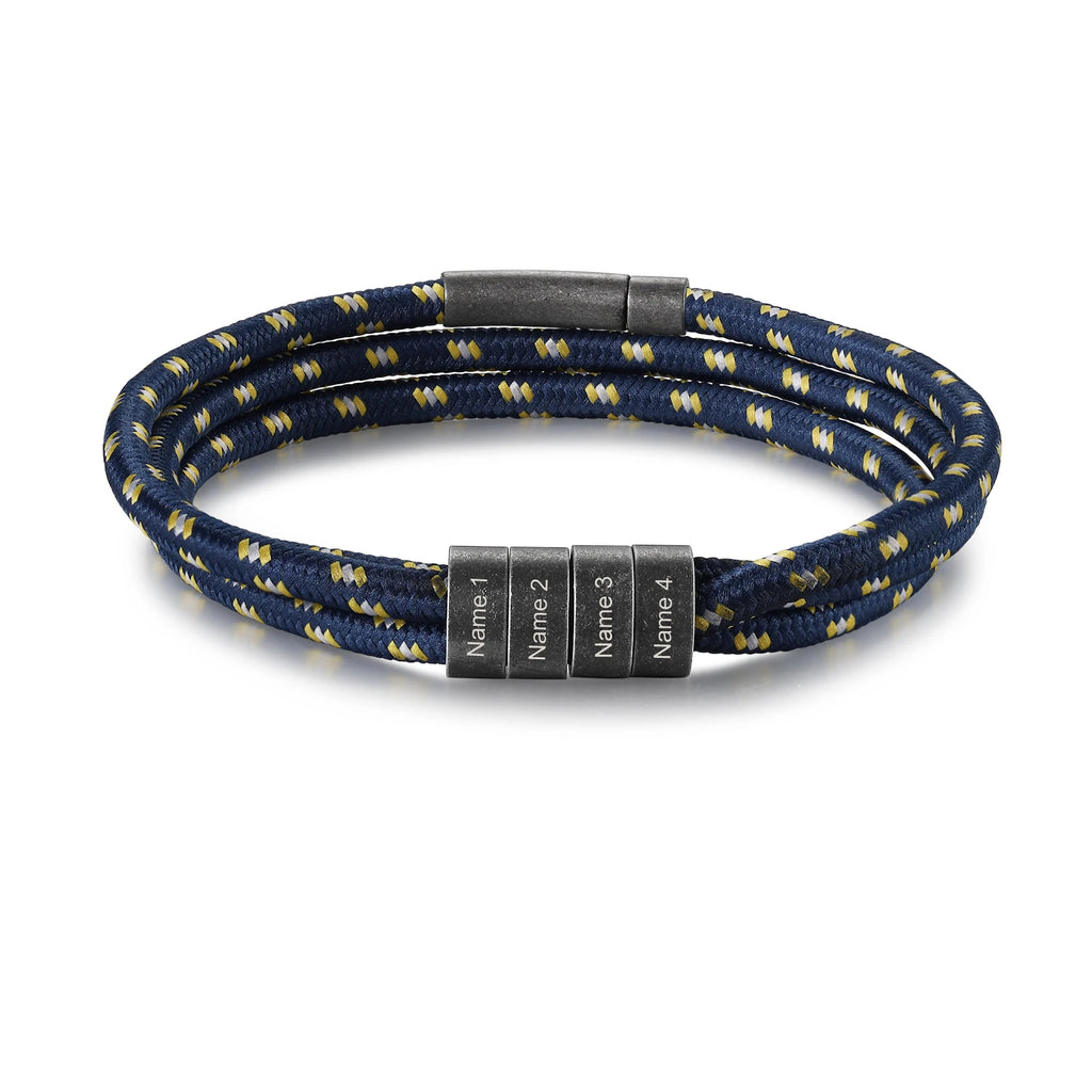 Pulsera personalizada con 2-4 cuentas de nombre para hombre