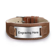 Load image into Gallery viewer, Pulseras personalizadas de acero inoxidable con grabado de ID para hombres