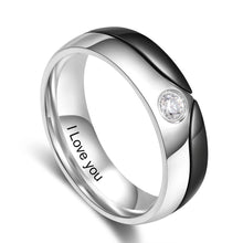 Load image into Gallery viewer, Anillos de acero inoxidable personalizados con circonita para hombres y mujeres