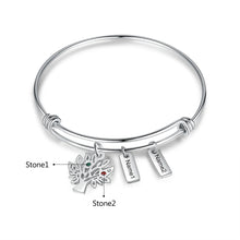 Load image into Gallery viewer, Pulsera personalizada de acero inoxidable con etiquetas de nombre grabadas para mujer
