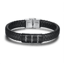 Load image into Gallery viewer, pulsera de cuero trenzado para hombre