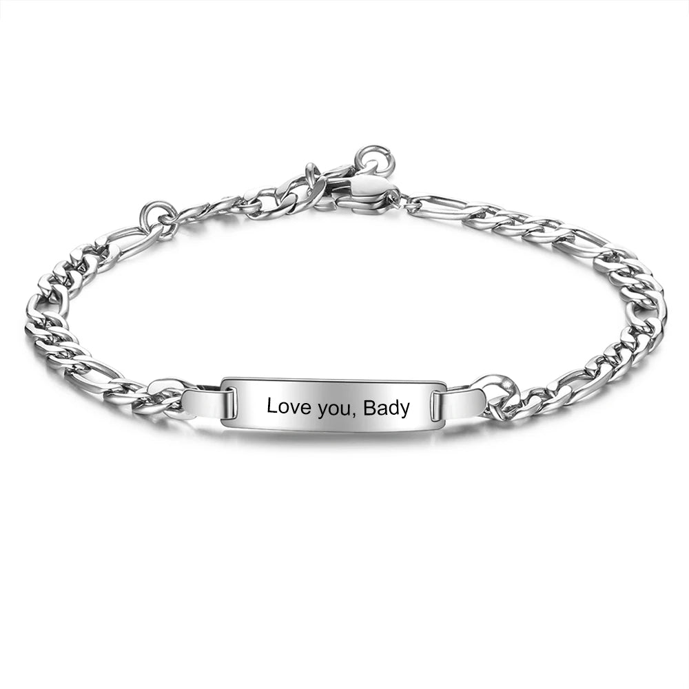 Pulsera con grabado personalizado para hombre y mujer