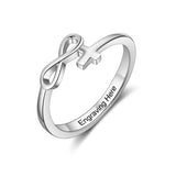 Anillo de plata 925 con nombre personalizado para mujer