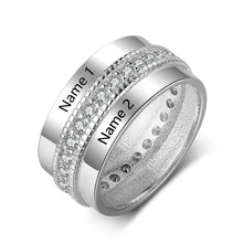 Load image into Gallery viewer, Anillos De Compromiso personalizados con nombre grabado para mujer