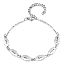 Cargar imagen en el visor de la galería, pulsera ovalada de acero inoxidable personalizada para mujer