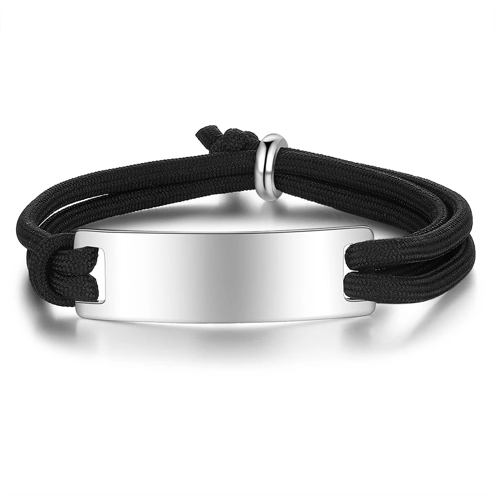 Pulsera de acero inoxidable con grabado personalizado para hombre