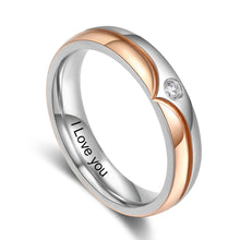 Load image into Gallery viewer, Anillos de acero inoxidable personalizados con circonita para hombres y mujeres