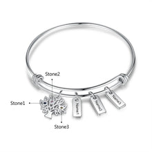 Load image into Gallery viewer, Pulsera personalizada de acero inoxidable con etiquetas de nombre grabadas para mujer