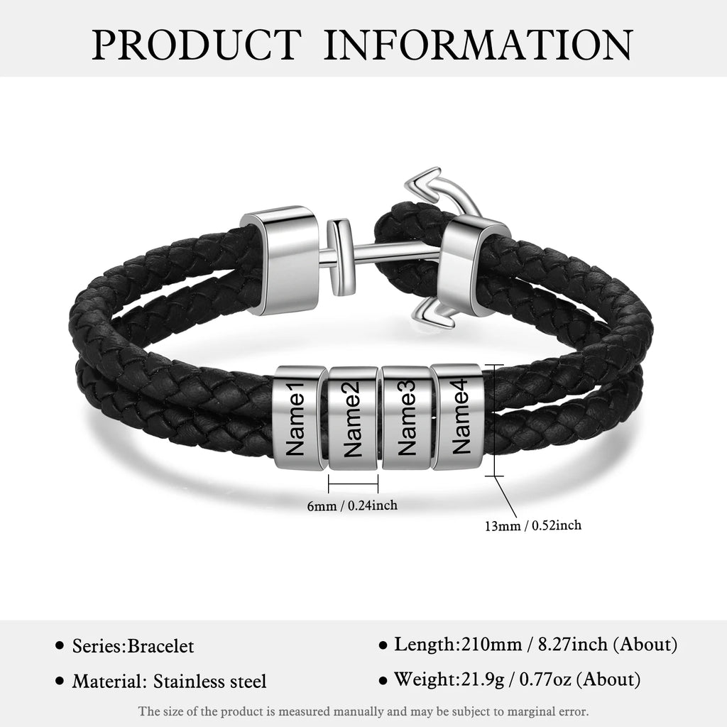 Pulsera de cuentas personalizable para hombre