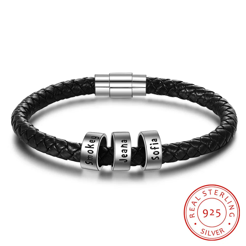 pulsera de plata de ley 925 para hombre