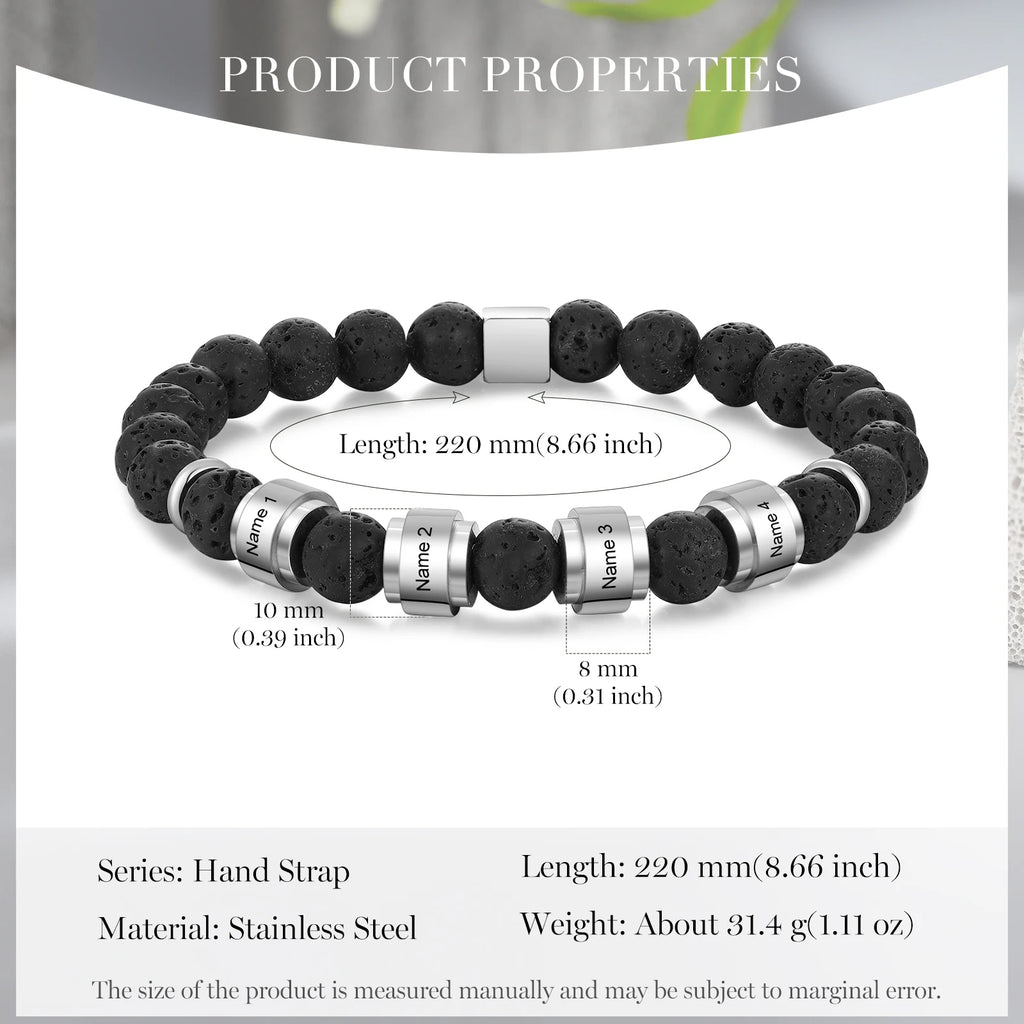 Pulsera de cuentas personalizable para hombre