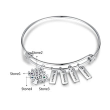 Load image into Gallery viewer, Pulsera personalizada de acero inoxidable con etiquetas de nombre grabadas para mujer