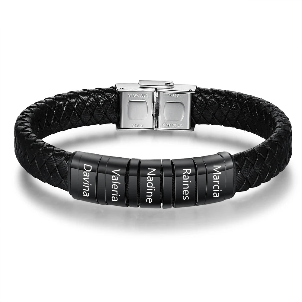 pulsera de cuero trenzado para hombre