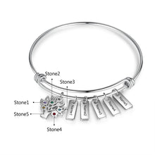 Load image into Gallery viewer, Pulsera personalizada de acero inoxidable con etiquetas de nombre grabadas para mujer