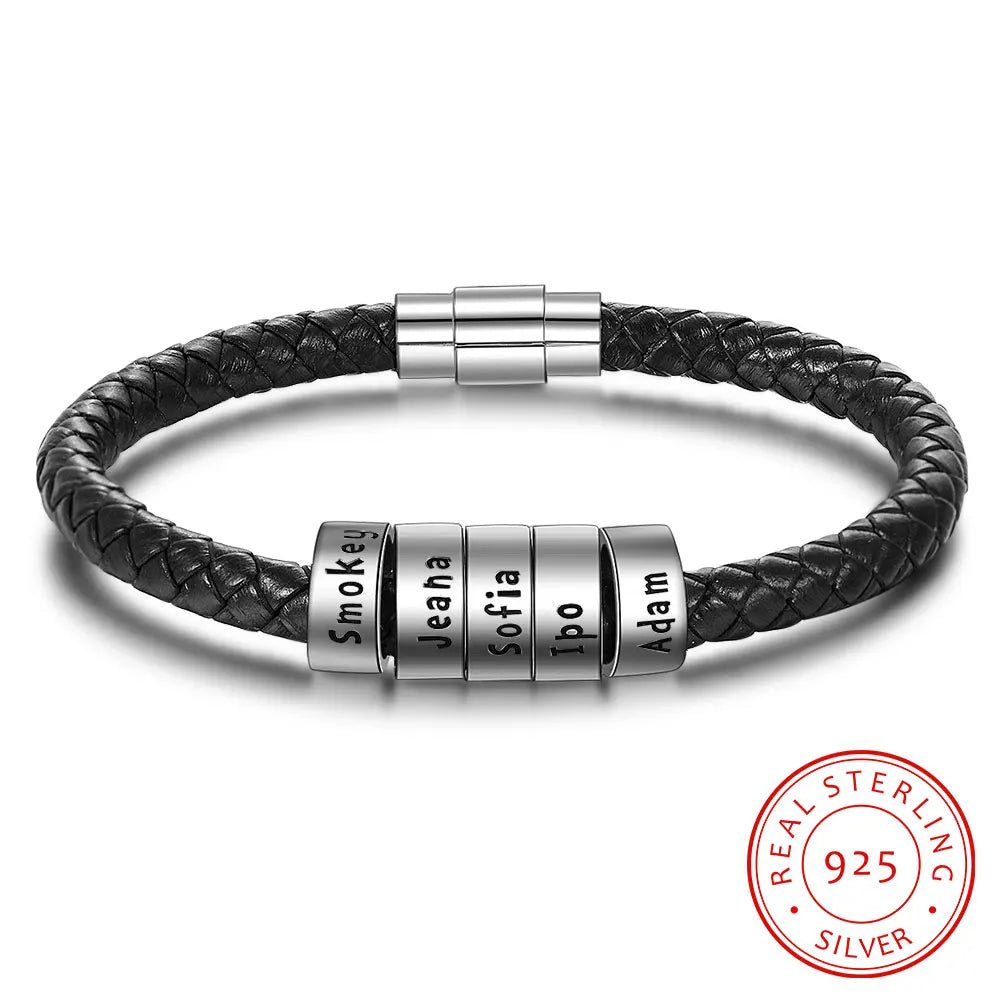 pulsera de plata de ley 925 para hombre