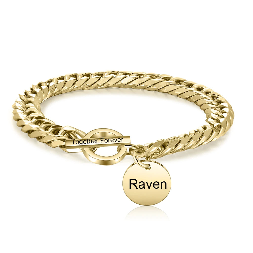 pulsera personalizada con grabado de nombre para hombre y mujer